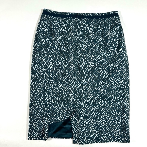 Boden Textured Pencil Skirt Blue White Dot Print - Picture 2 of 6